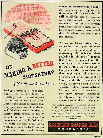 Vintage Ads: British Ropes Mousetrap Ad